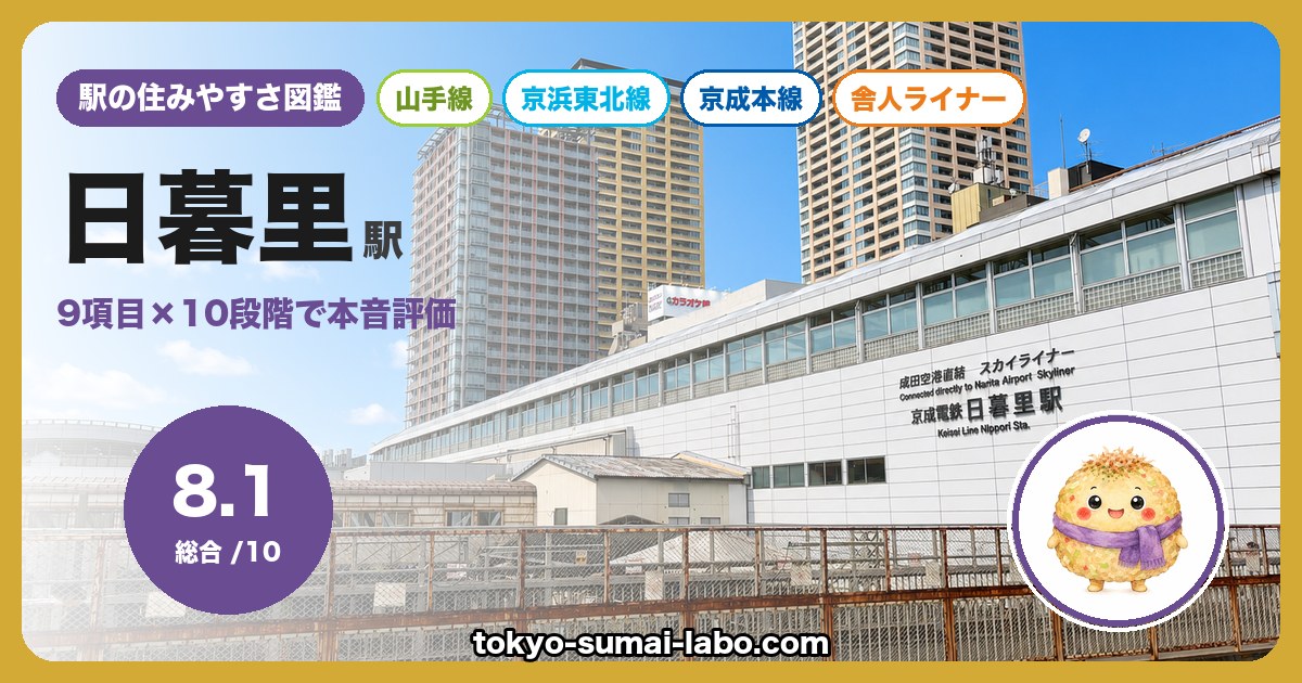 日暮里駅の住みやすさアイキャッチ
