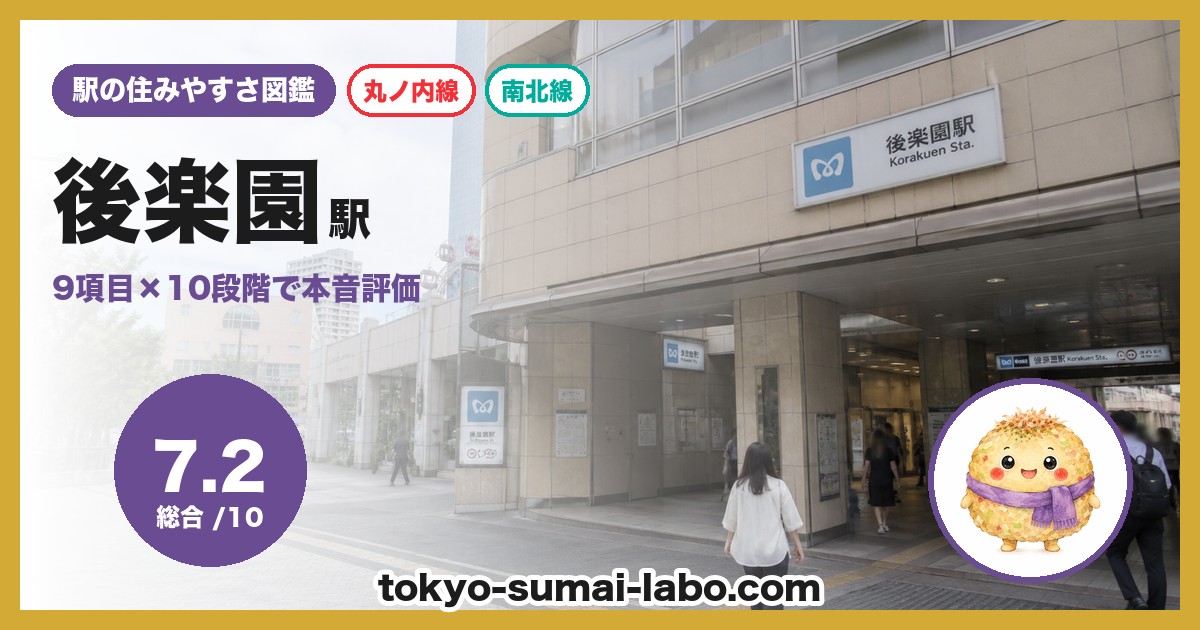 後楽園駅の住みやすさアイキャッチ