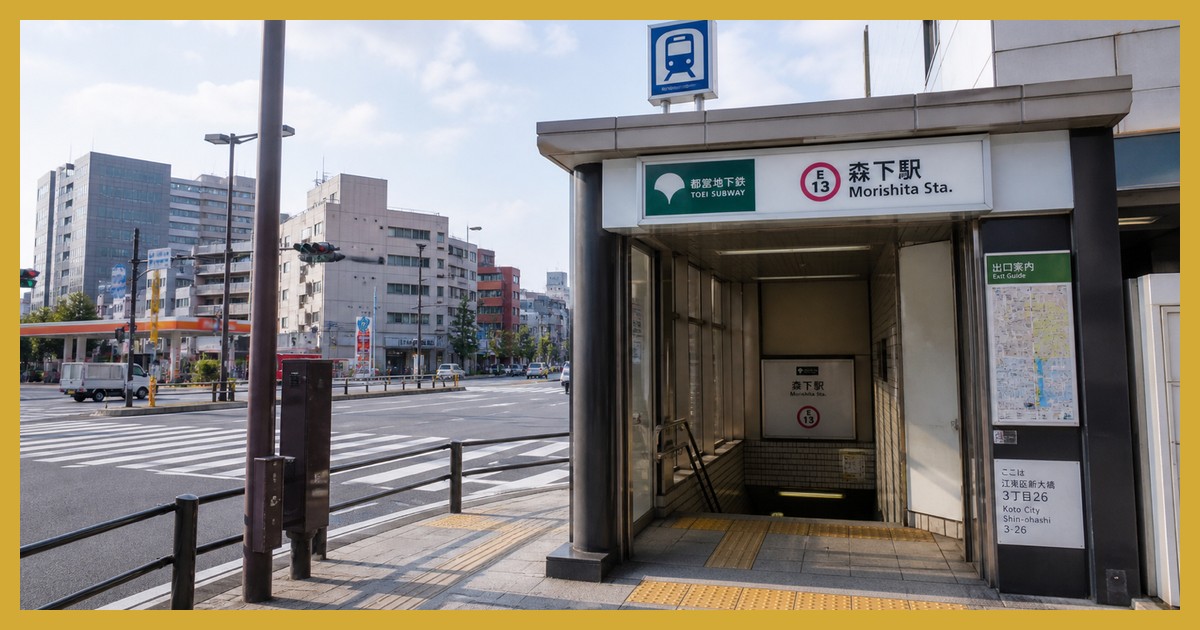 森下駅の駅前風景