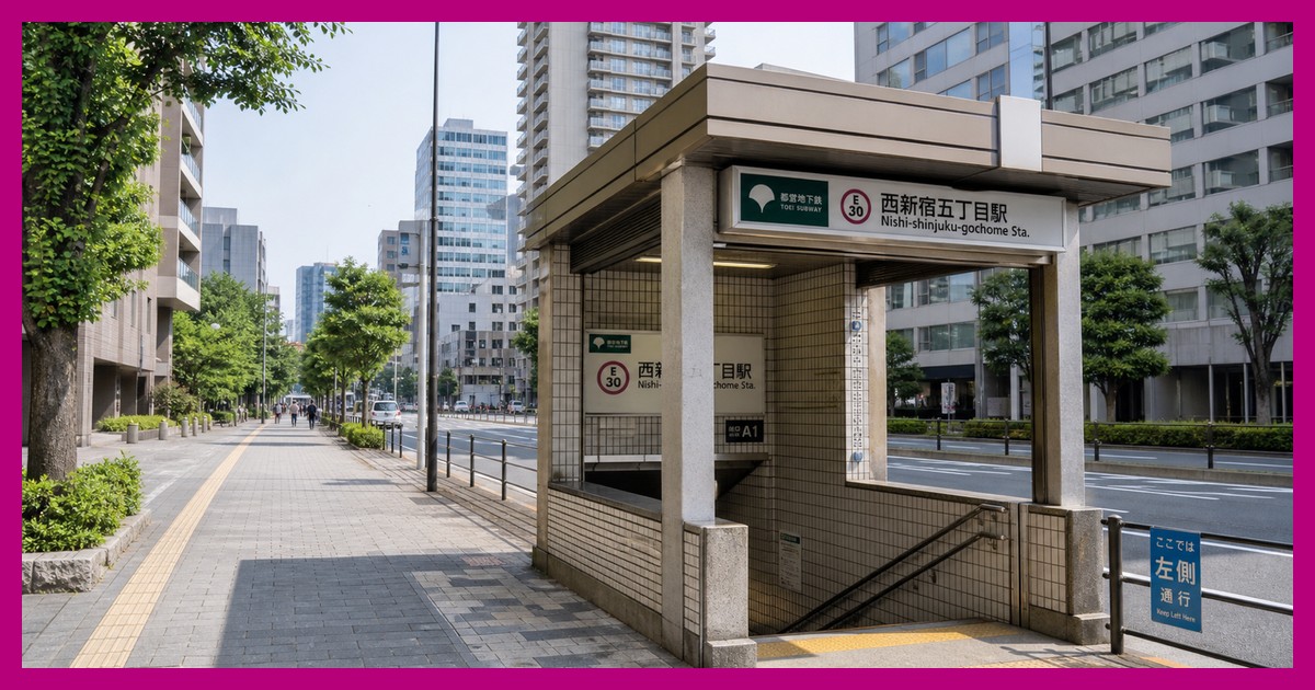 西新宿五丁目駅の駅前風景