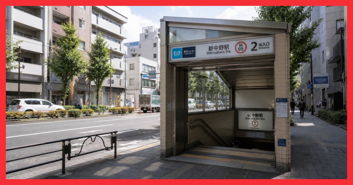 新中野駅の駅前風景