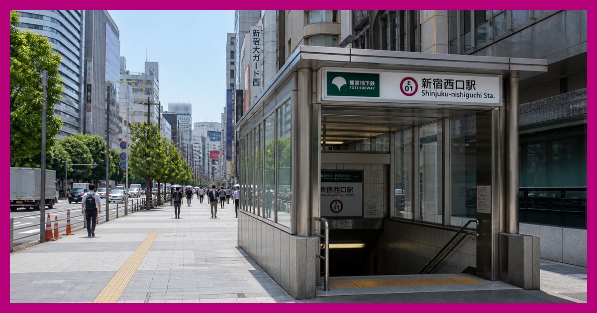 新宿西口駅の駅前風景