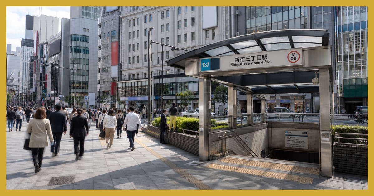 新宿三丁目駅の街並み