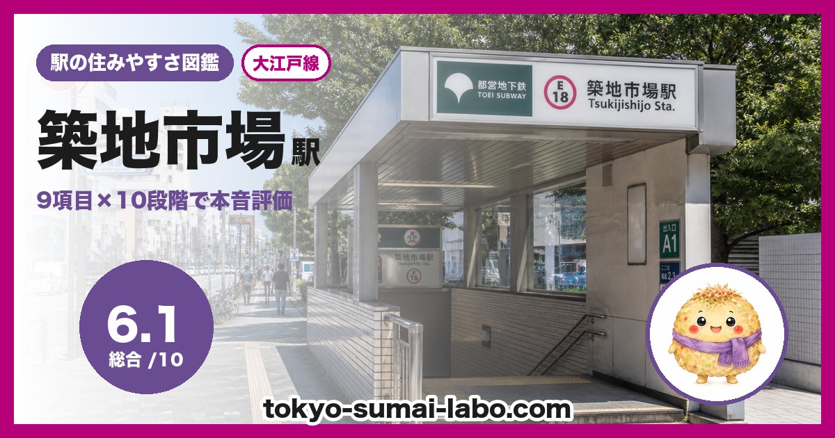 築地市場駅の住みやすさアイキャッチ