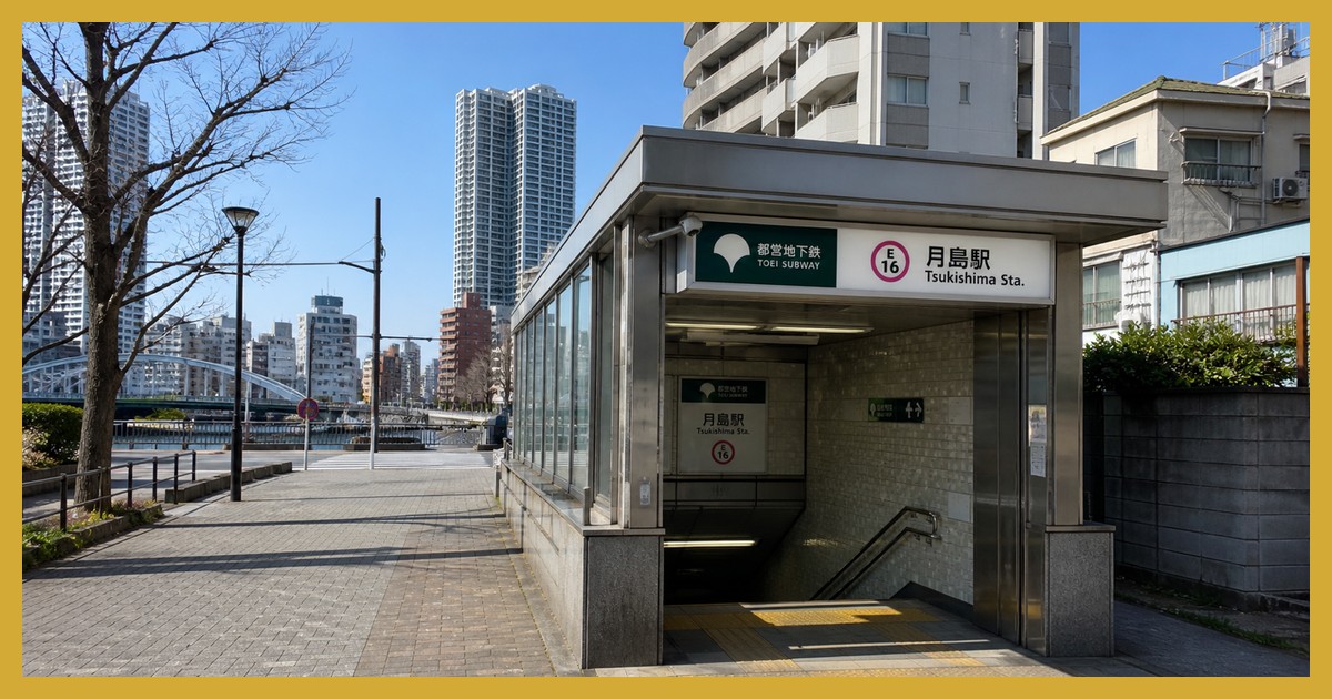 月島駅の駅前風景