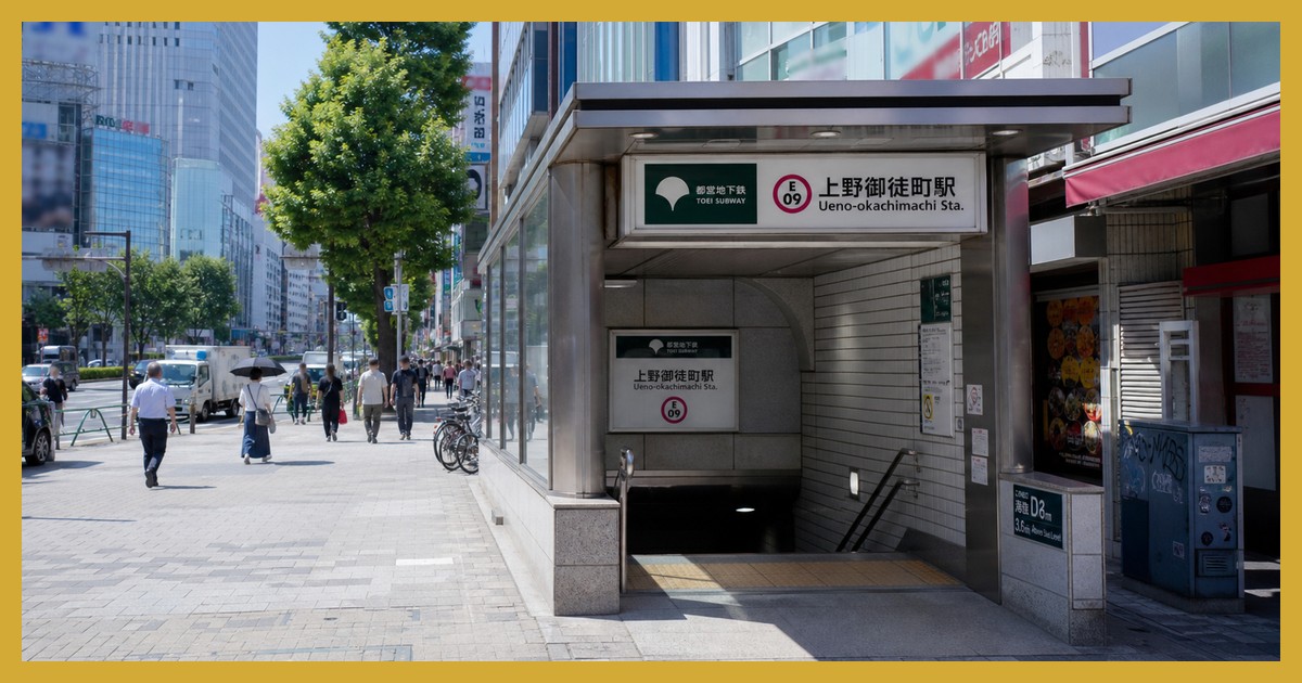 上野御徒町駅の駅前風景
