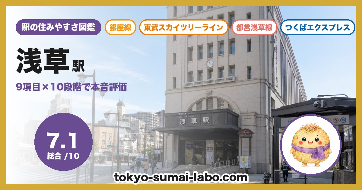 浅草駅の住みやすさアイキャッチ