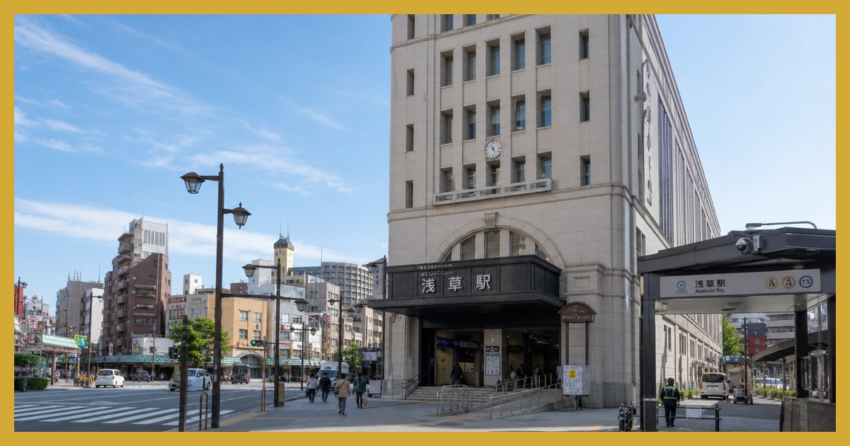 浅草駅の駅前風景