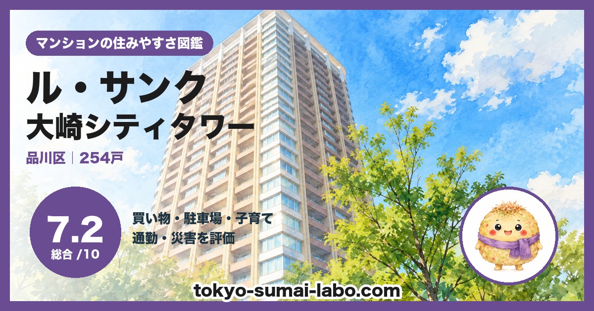 ル・サンク大崎シティタワーの住みやすさ(総合7.2)