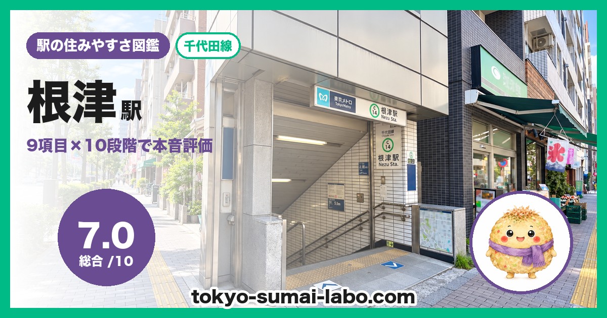 根津駅の住みやすさアイキャッチ