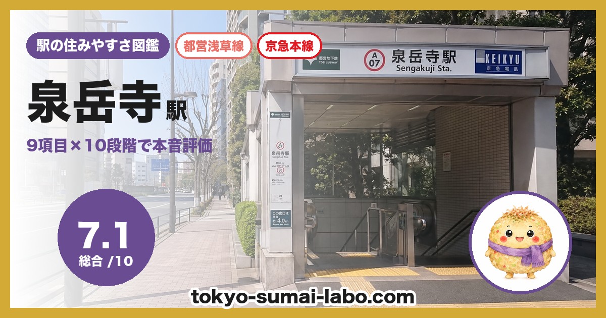 泉岳寺駅の住みやすさアイキャッチ