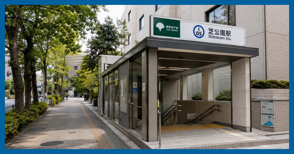 芝公園駅の駅前風景