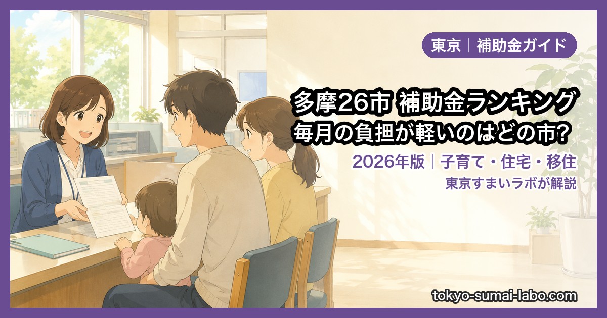 東京 多摩26市の補助金・給付金ランキング